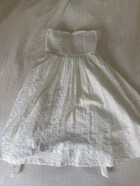 BDG White Strapless Eyelet Sundress